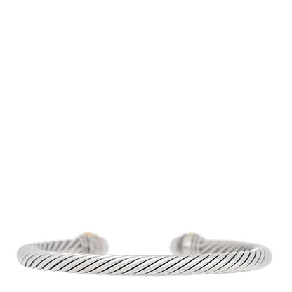 David Yurman Sterling Silver 14K Yellow Gold Cultured Pearl 5mm Cable Classics Bracelet 2 of 3