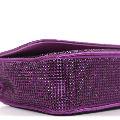 Versace Satin Crystal Virtus Chain Clutch Purple 8 of 10
