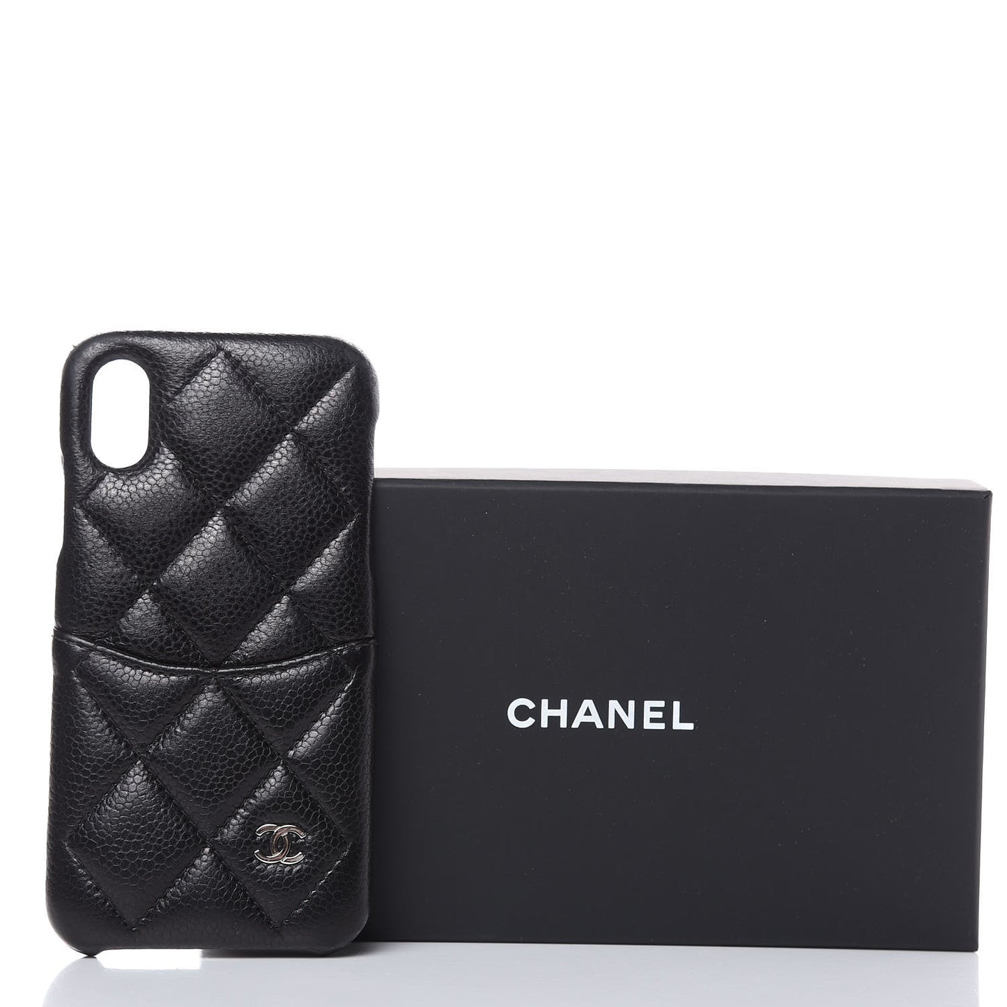 Caviar Quilted iPhone X Coco Tech Case Black