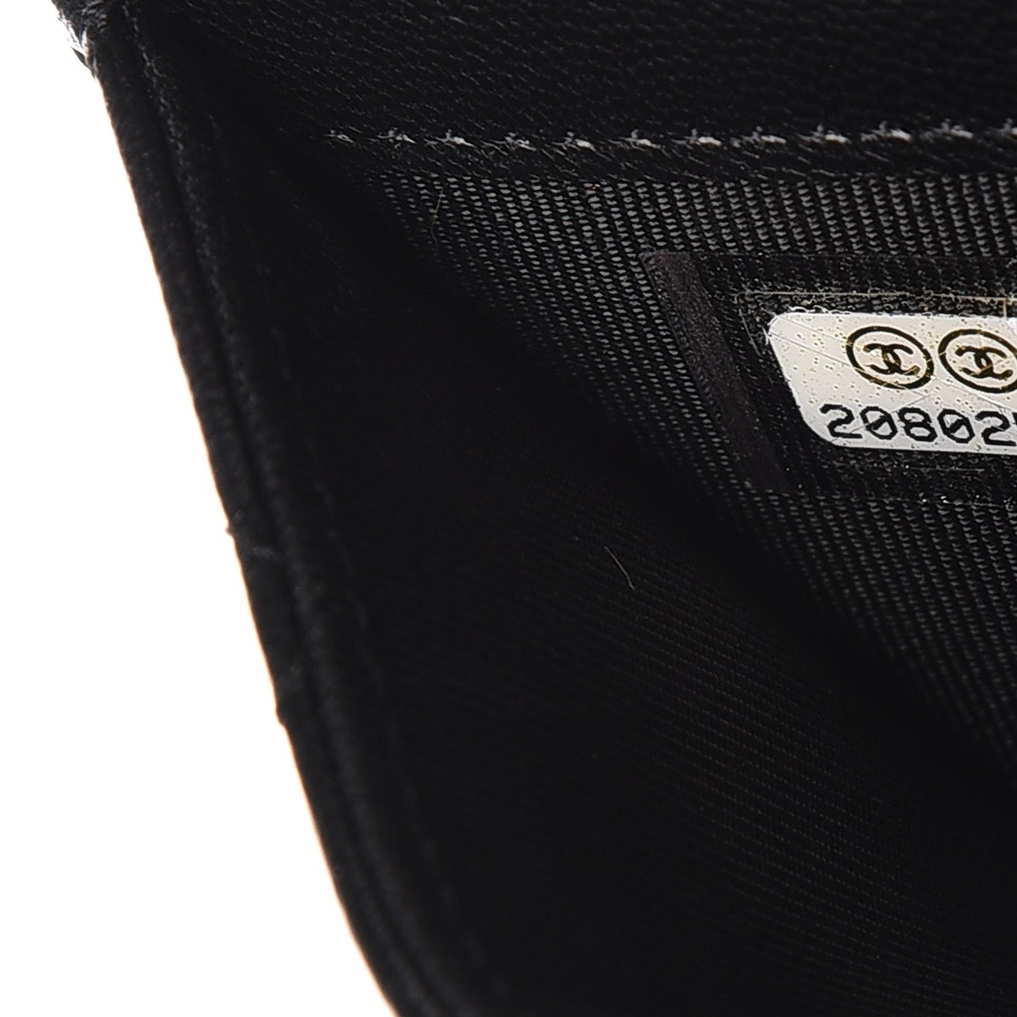 Lambskin Quilted Flap Card Holder Black