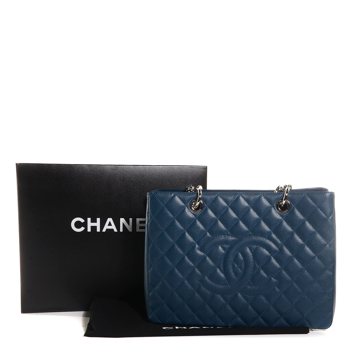 Caviar Grand Shopping Tote GST Dark Blue