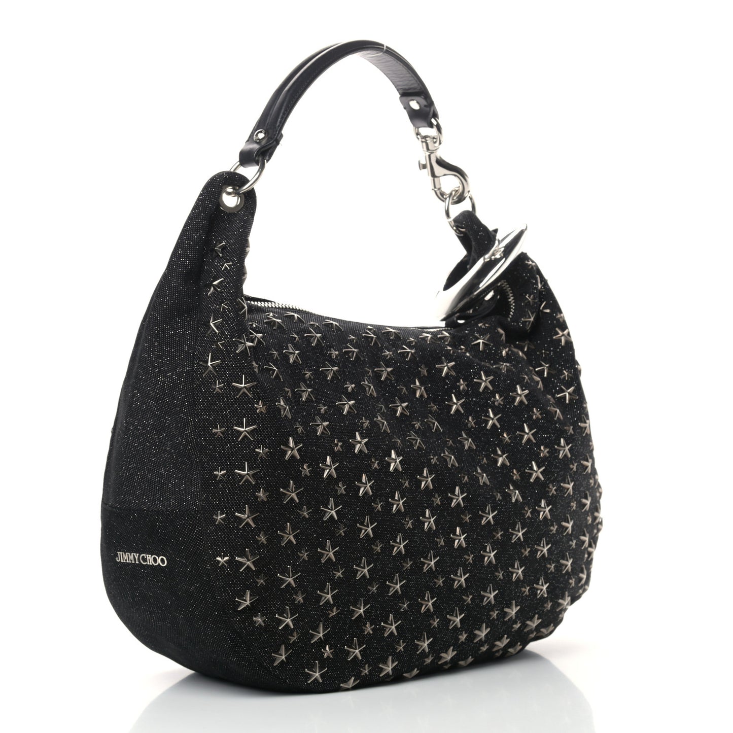 Glitter Canvas Star Studded Solar Sky Hobo Black
