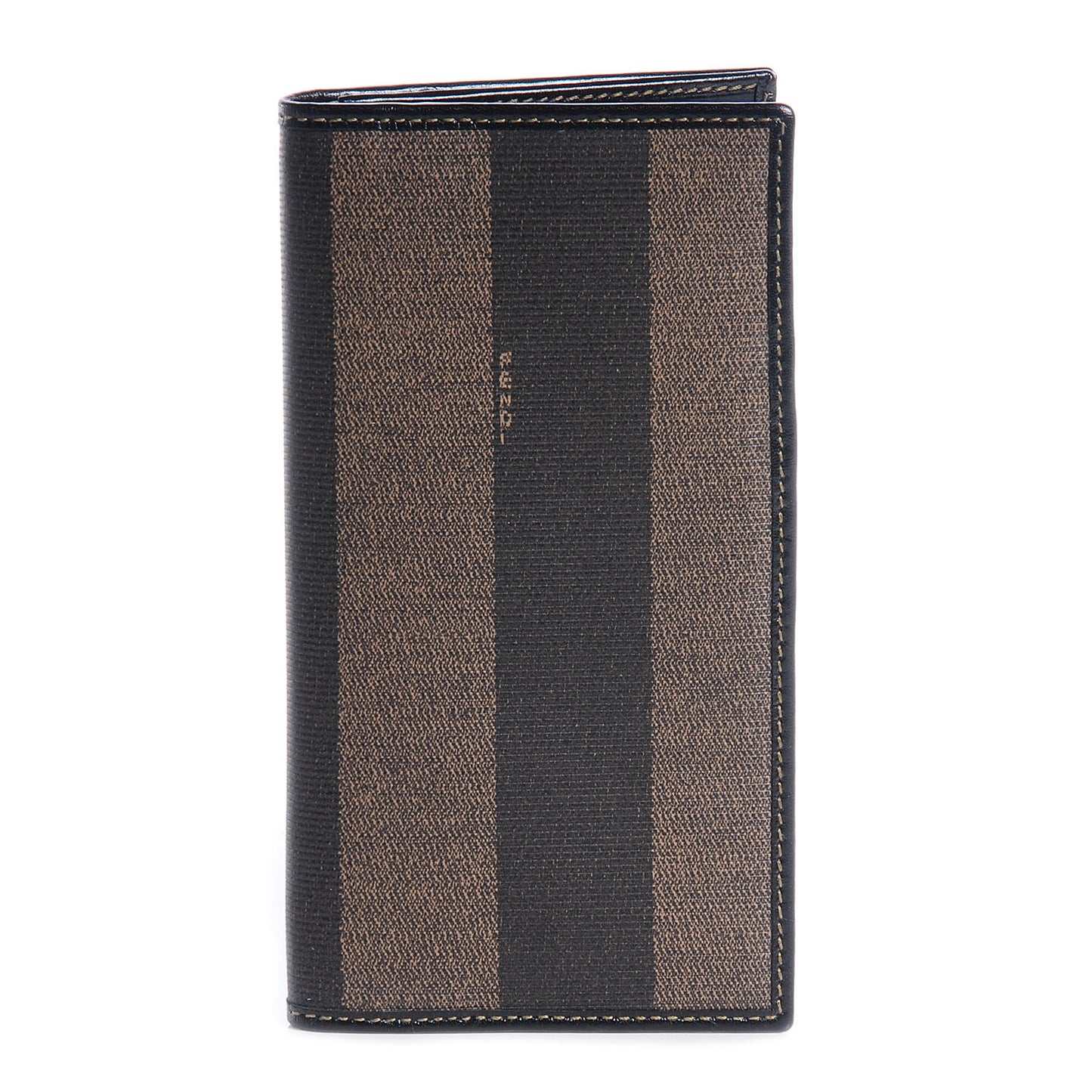 Vintage Pequin Stripe Checkbook Wallet Tobacco