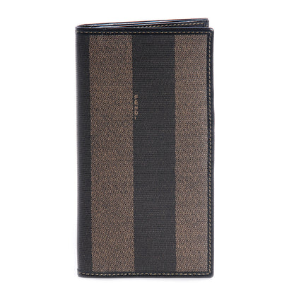 Fendi Vintage Pequin Stripe Checkbook Wallet Tobacco 1 of 8