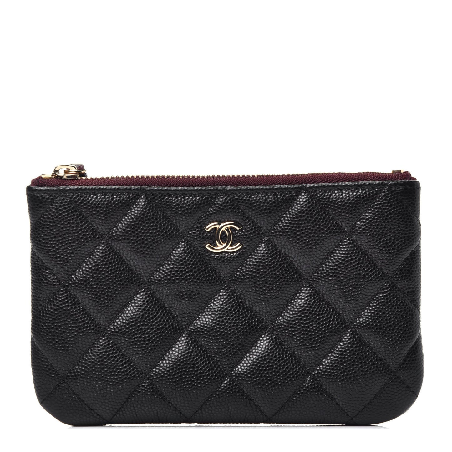 Caviar Quilted Small Cosmetic Case Black