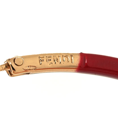 Fendi Metal Enamel Large F is Fendi Hoop Earrings Red Gold 4 of 5