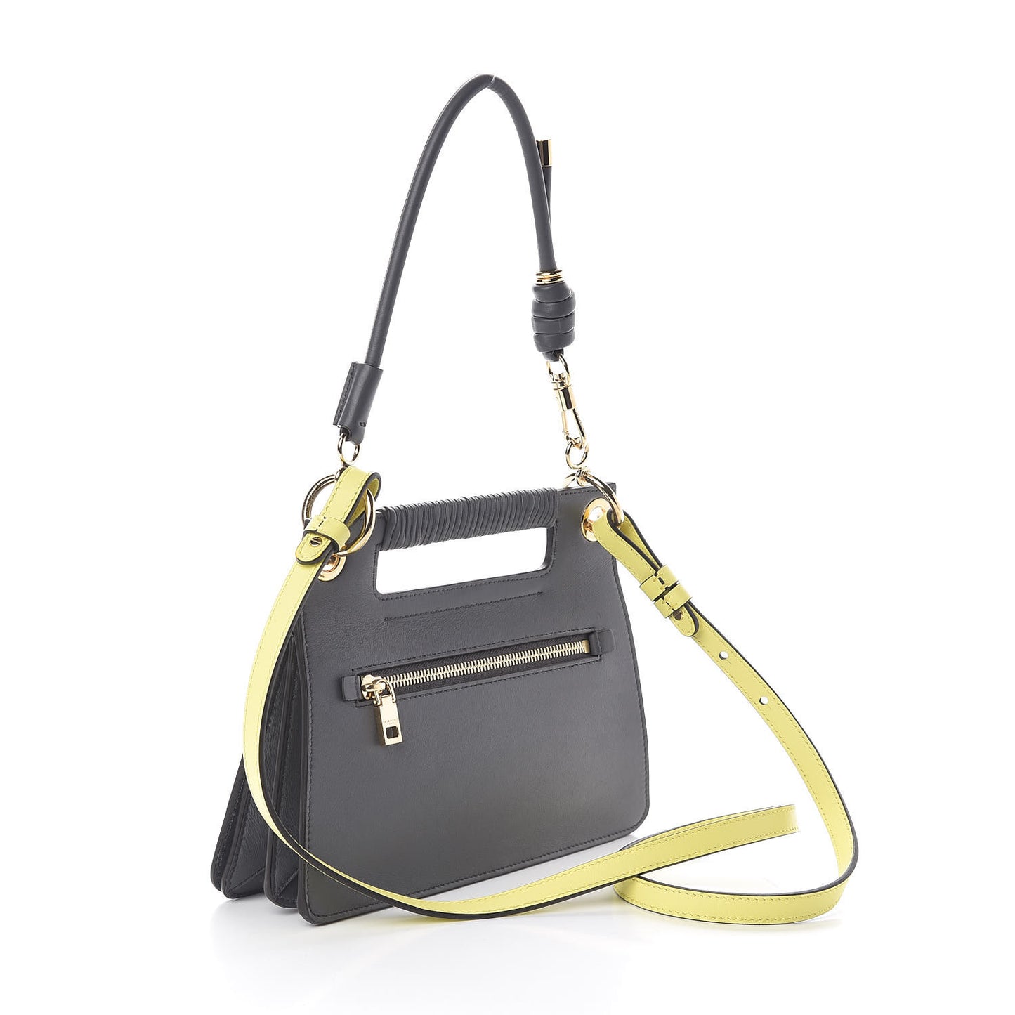 Calfskin Small Whip Top Handle Crossbody Storm Grey