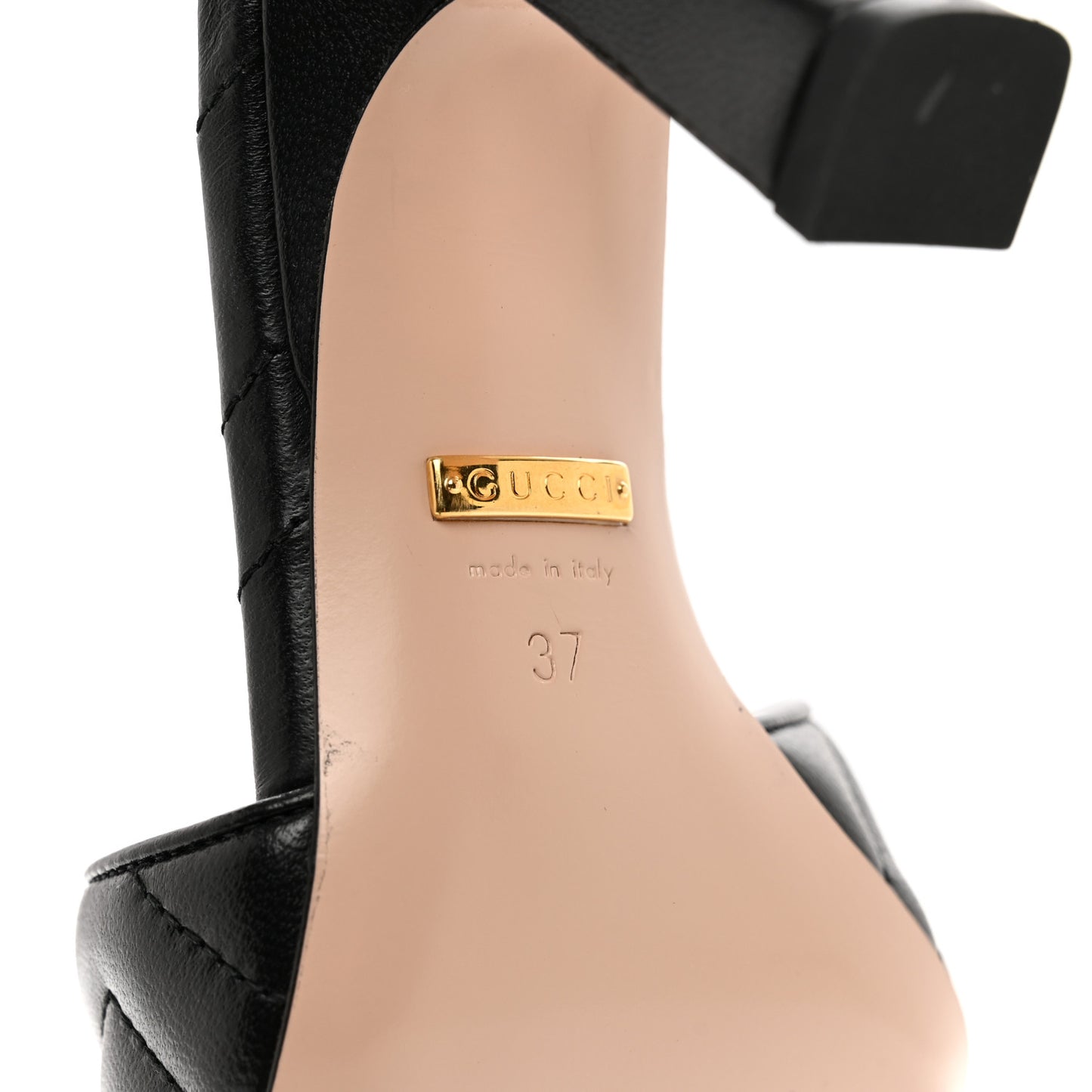 Nappa Matelasse Monochrome GG Marmont 75mm Slide Sandals 37 Black