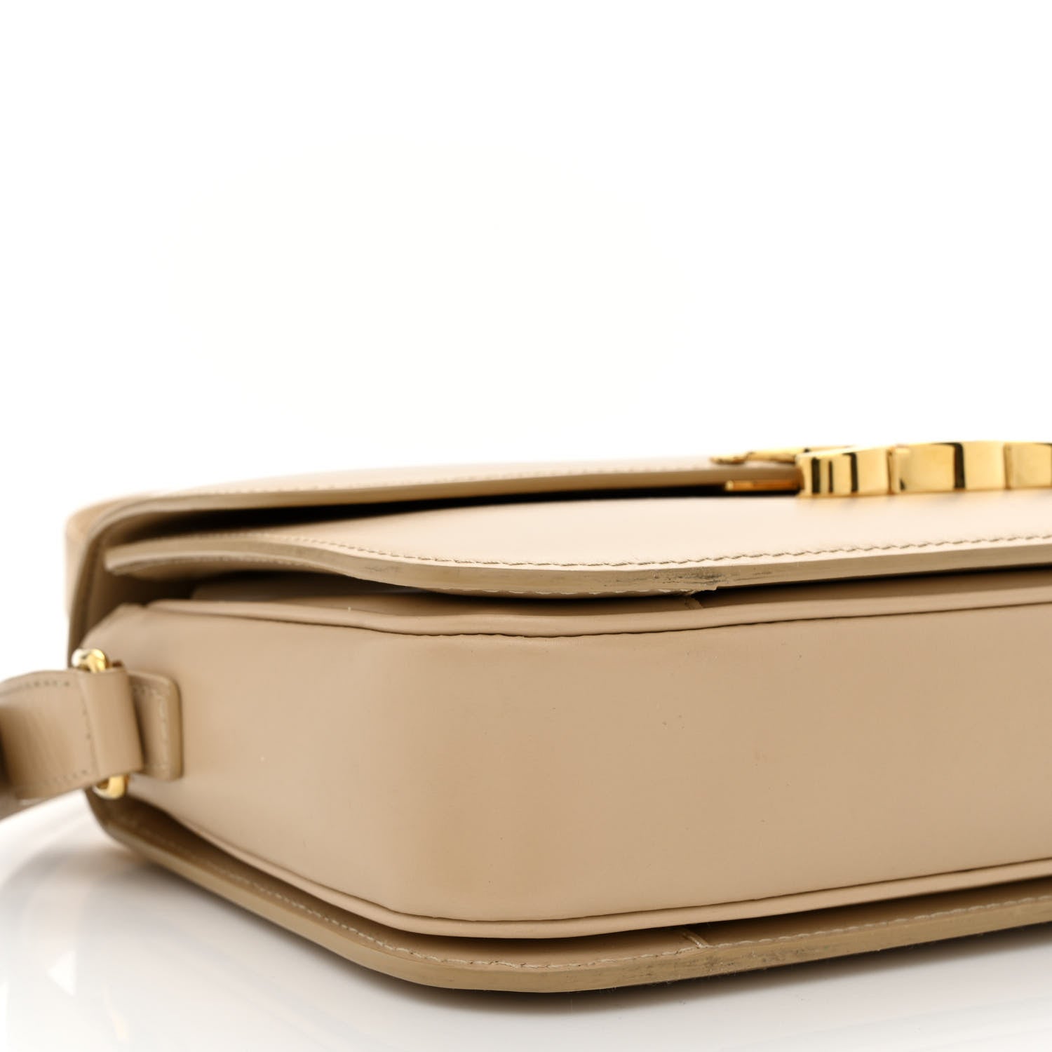 Celine Shiny Calfskin Medium Triomphe Nude 10 of 22
