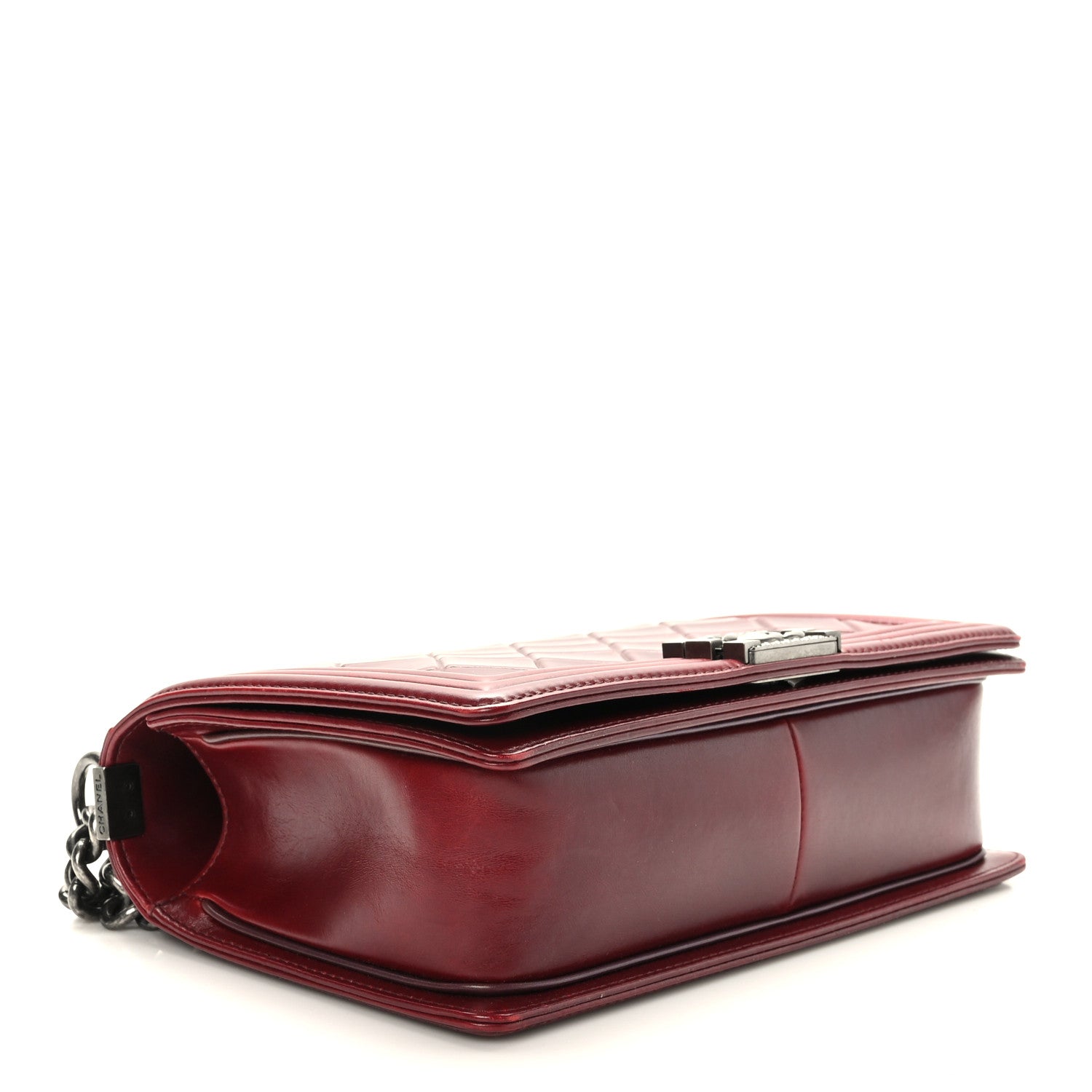Chanel Calfskin Embossed New Medium Paris Salzburg Boy Flap Red 4 of 9