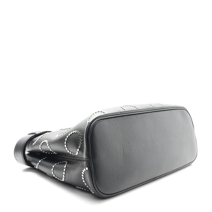 Prada Soft Grain Calfskin Studded Large Buckle Bag With Belt Black 4 of 9