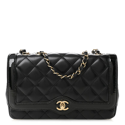 Chanel Lambskin Patent Calfskin Quilted Small Flap Bag Black 1 of 11