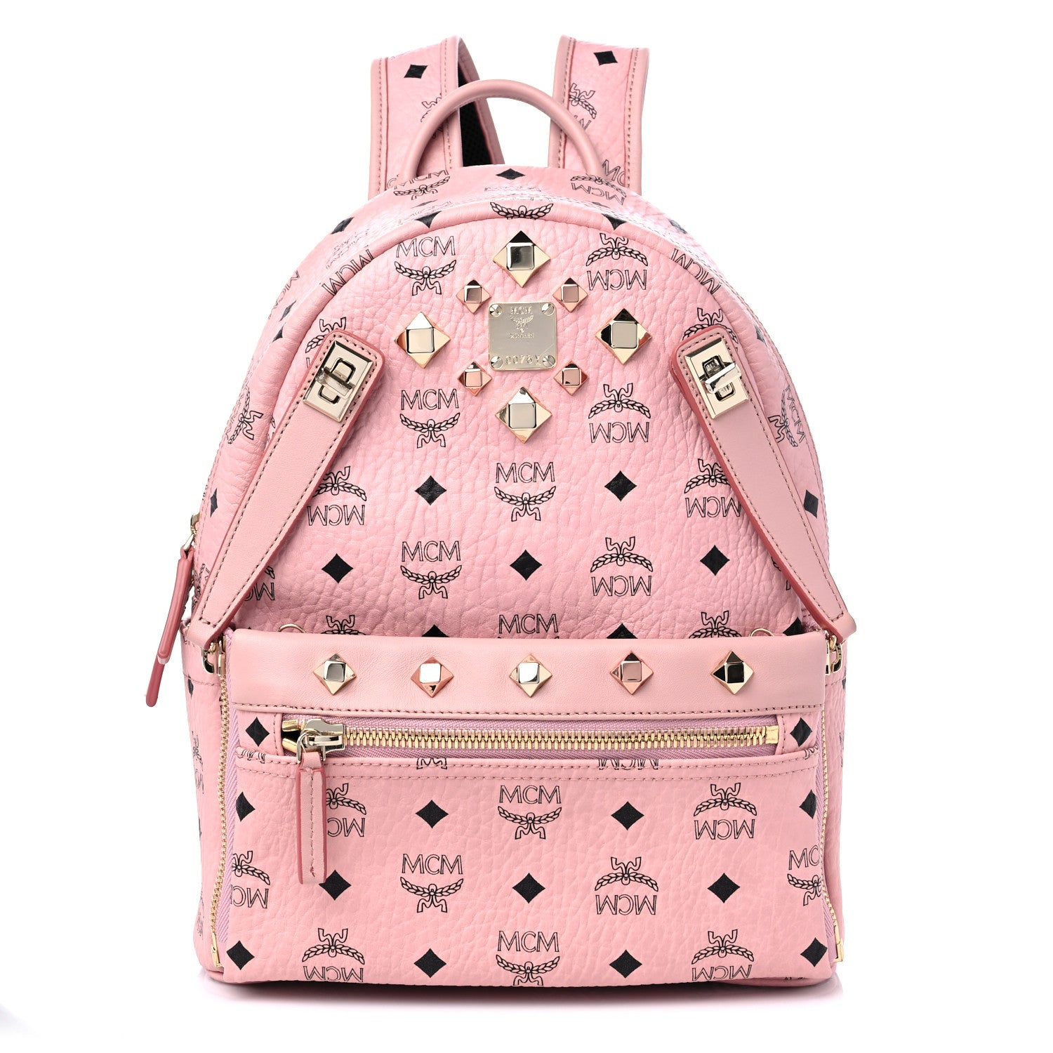 MCM Visetos Studded Small Dual Stark Backpack Light Pink 1 of 8