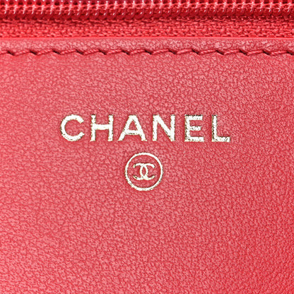 Chanel Caviar Quilted Boy Wallet On Chain WOC Red 6 of 14