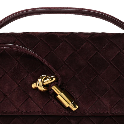 Bottega Veneta Suede Intrecciato Long Andiamo Top Handle Deep Mahogany 8 of 12