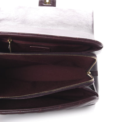 Chanel Shiny Sheepskin Quilted Large Trapezio Flap Dark Burgundy 5 of 11
