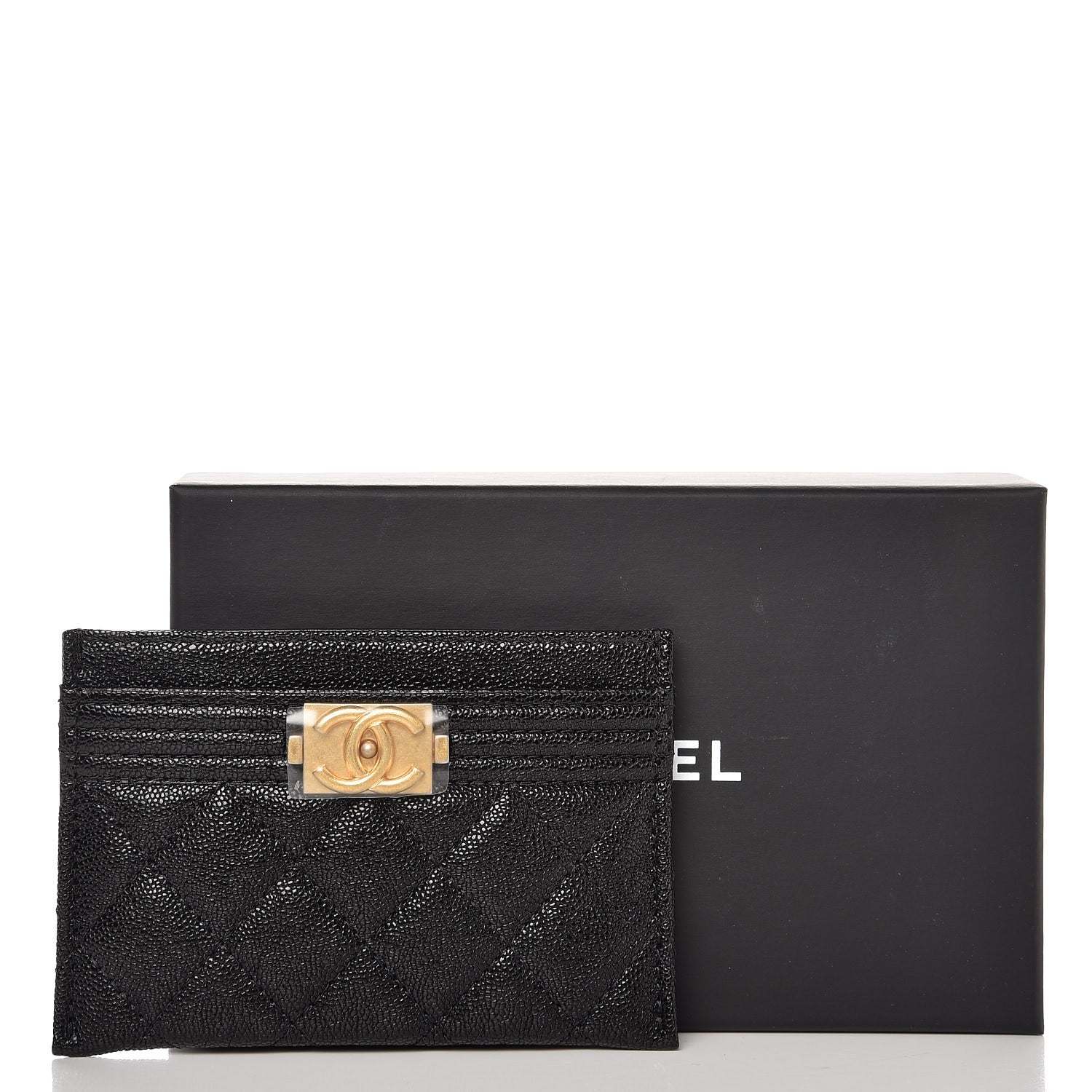 Chanel Caviar Quilted Boy Card Holder Black 9 of 9