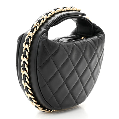 Chanel Lambskin Quilted Chain Around Pouch Black 3 of 10