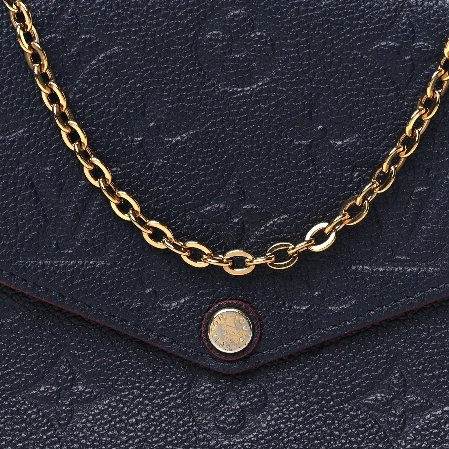 Louis Vuitton Empreinte Pochette Felicie Chain Wallet Marine Rouge 7 of 11