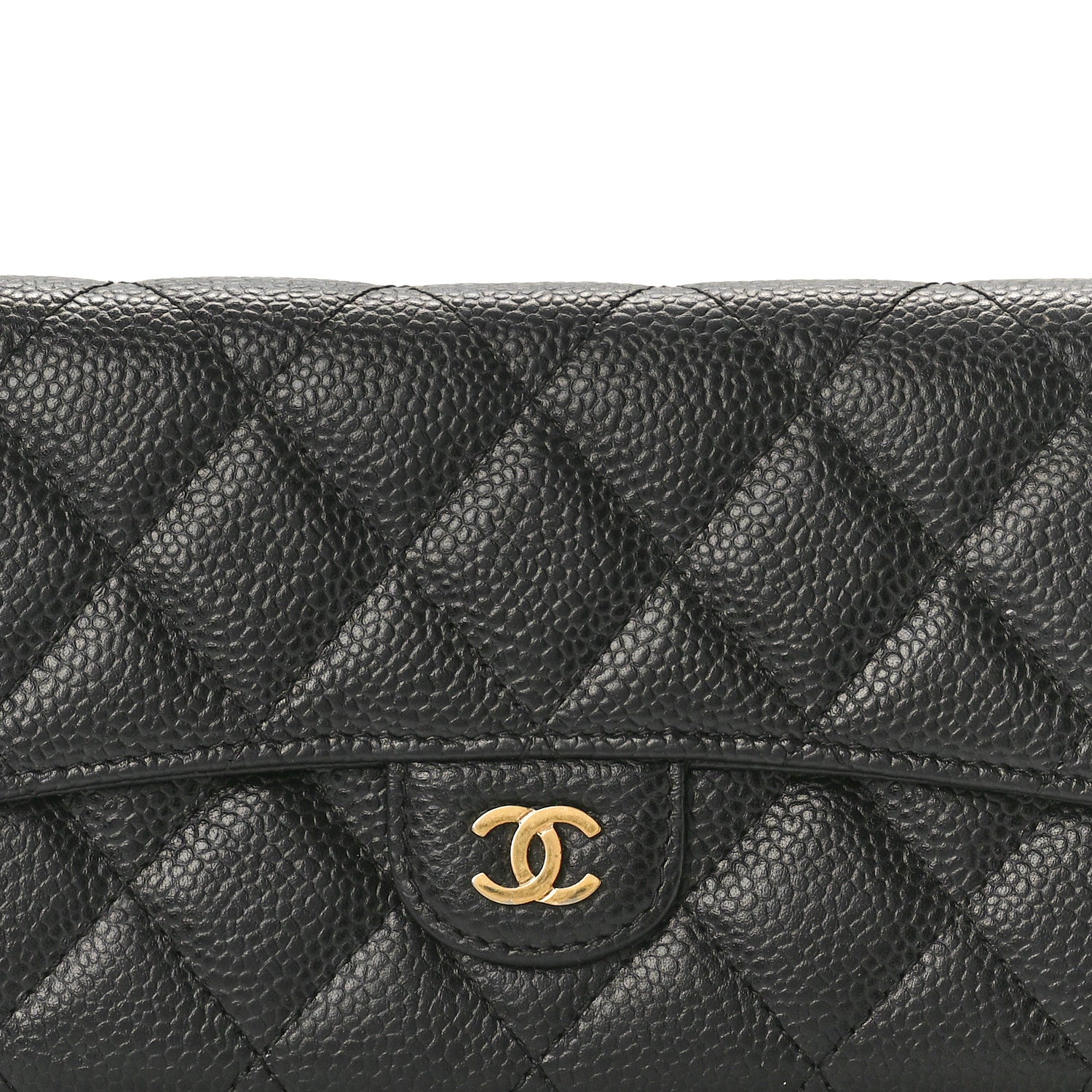 Chanel Caviar Quilted Large Gusset Flap Wallet Black 8 of 8