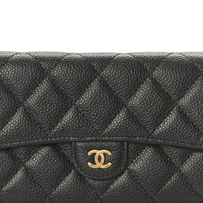 Chanel Caviar Quilted Large Gusset Flap Wallet Black 8 of 8