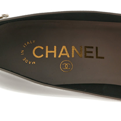 Chanel Patent Calfskin Pumps 36.5 White Black 6 of 9