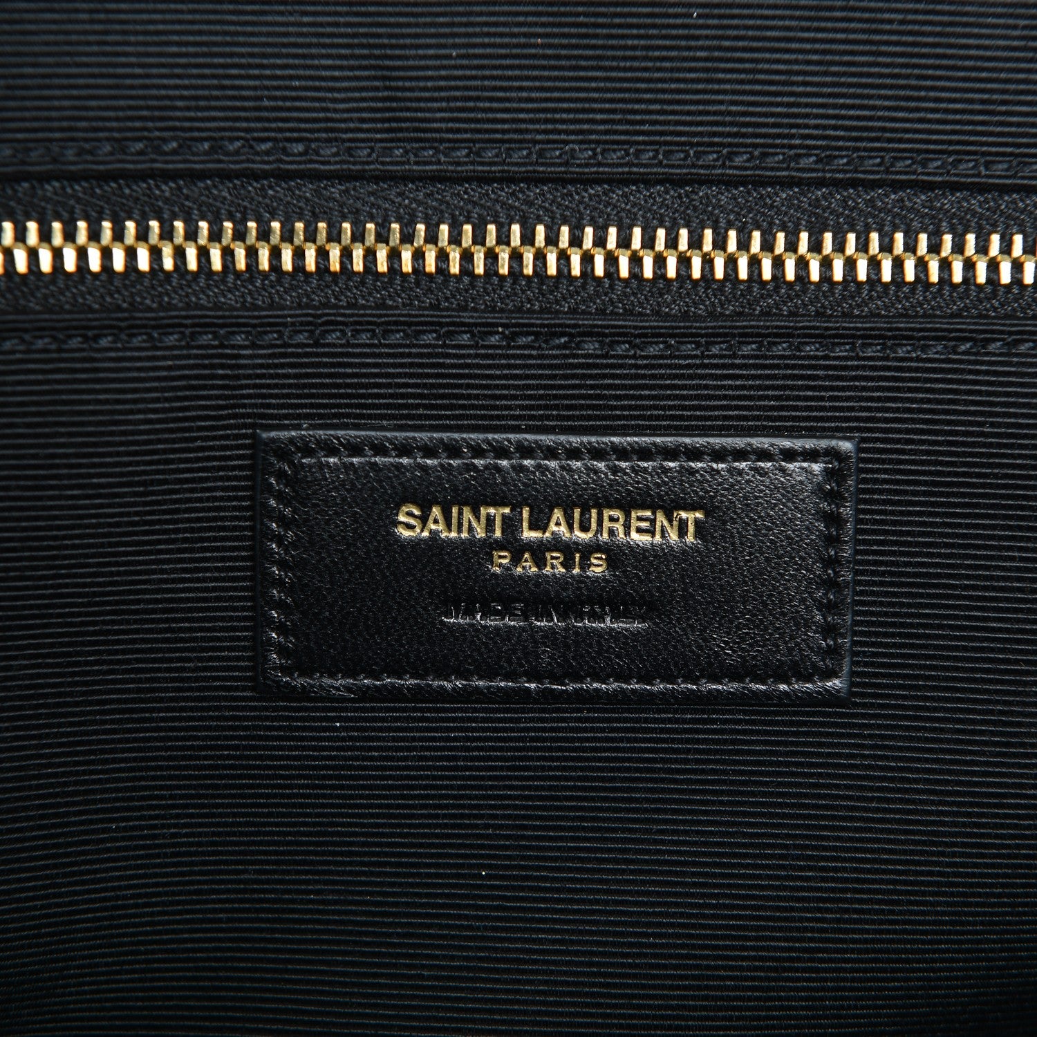 Saint Laurent Grain De Poudre Matelasse Chevron Large Monogram Satchel Black 6 of 6