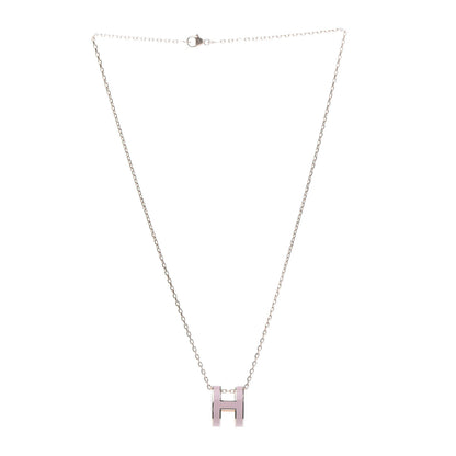 Hermes Lacquered Rose Gold Pop H Pendant Necklace Rose Dragee 3 of 7