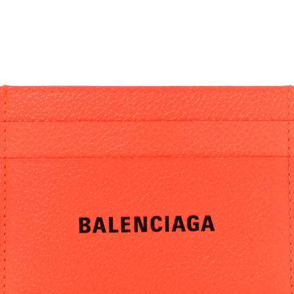 Balenciaga Grained Calfskin Logo Cash Card Holder Orange Black 7 of 10