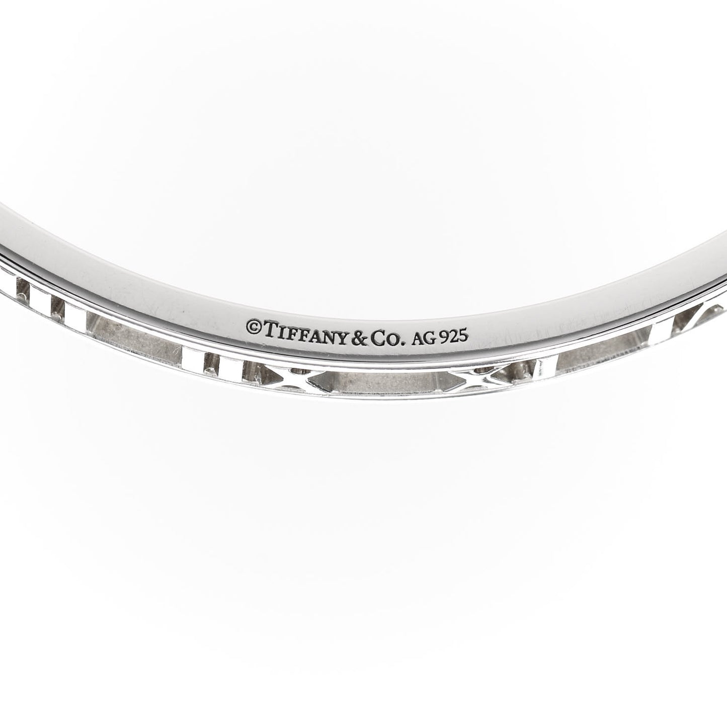Sterling Silver Narrow Atlas Open Bangle Bracelet