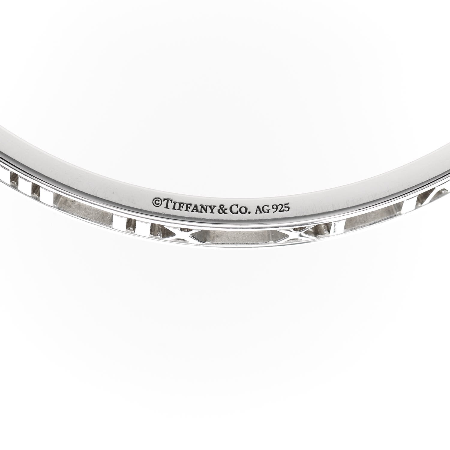 Tiffany Sterling Silver Narrow Atlas Open Bangle Bracelet 4 of 4