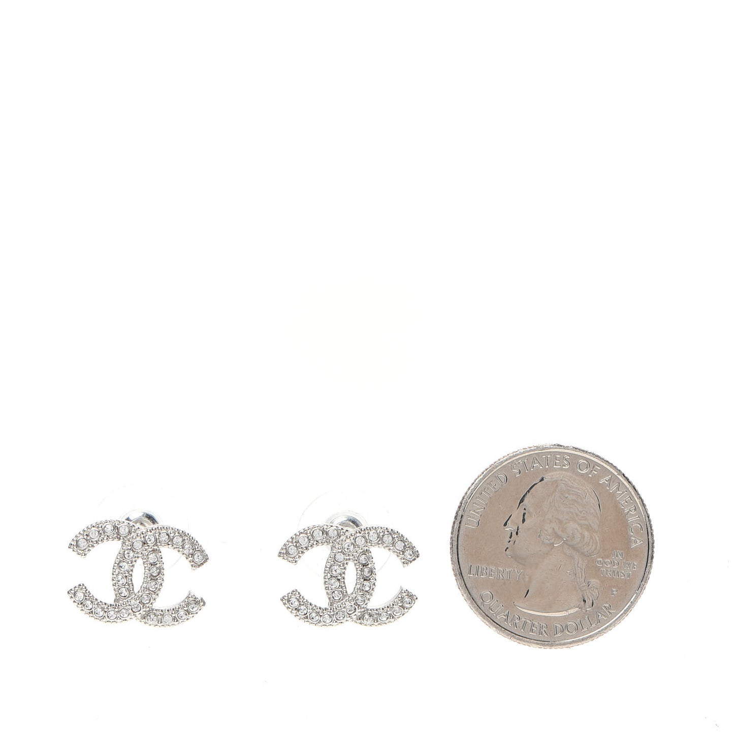 Crystal CC Earrings Silver