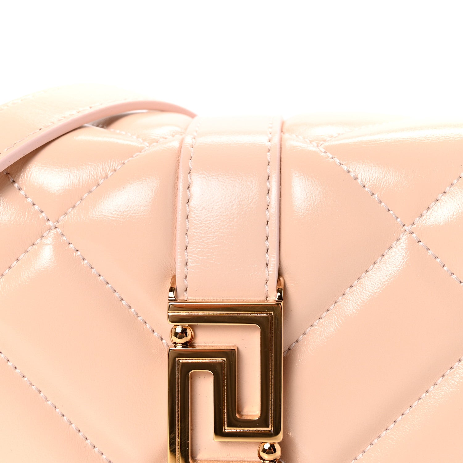 Versace Patent Quilted Greca Goddess Shoulder Bag Light Pink 7 of 10