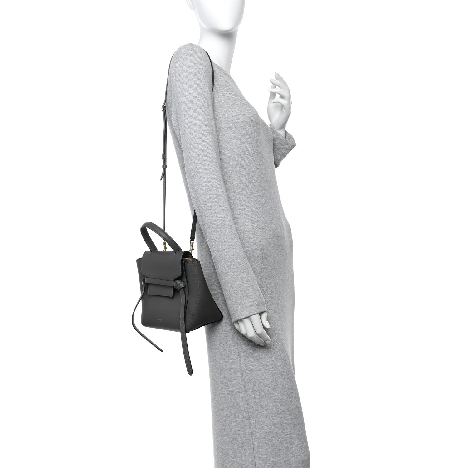 Celine Grained Calfskin Nano Belt Bag Grey 3 of 25