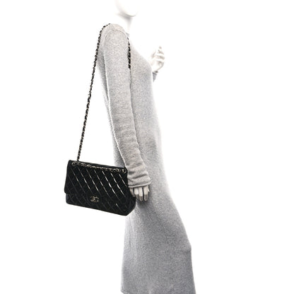 Chanel Patent Quilted Jumbo Double Flap Black 2 of 10