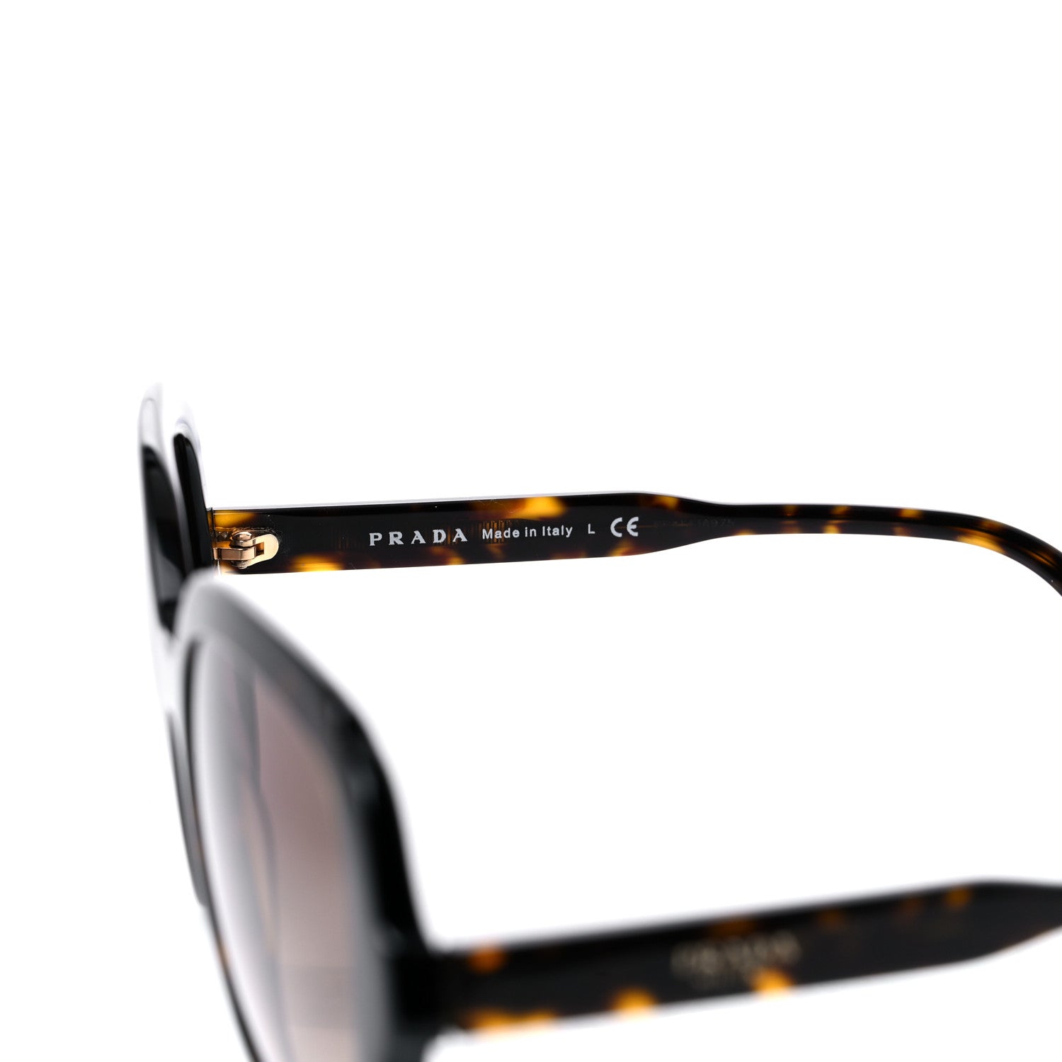 Prada Tortoise Shell Round Sunglasses SPR 16U Black 6 of 9