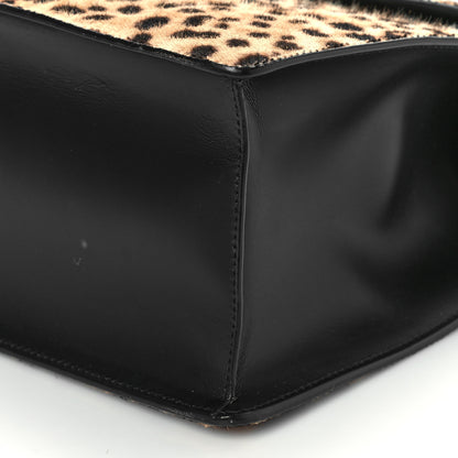 Gucci Calf Hair Leopard Print Medium Sylvie Top Handle Bag Naturale Black 8 of 10