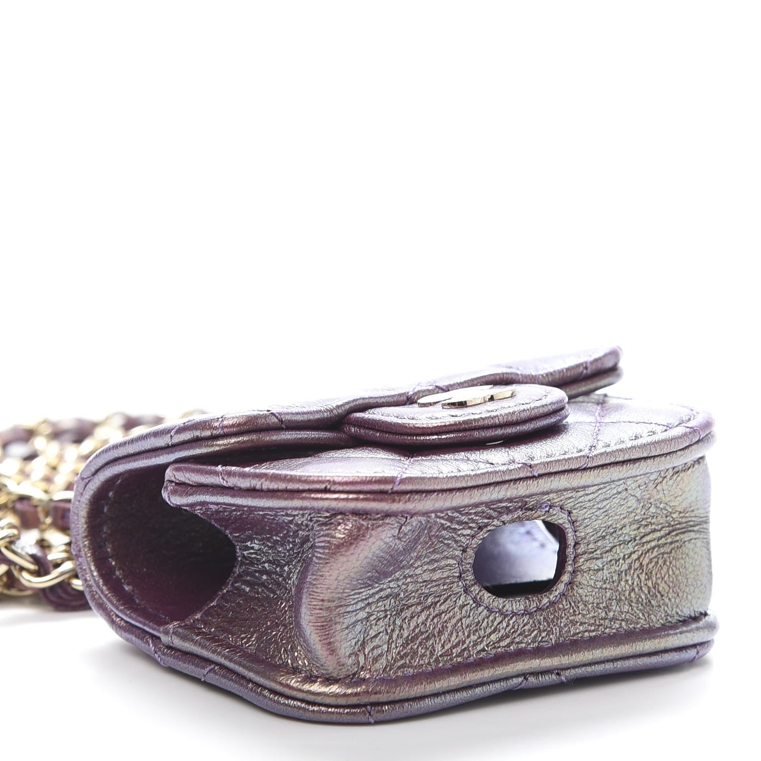 Chanel Iridescent Lambskin Quilted Airpods Pro Case Purple 5 of 13