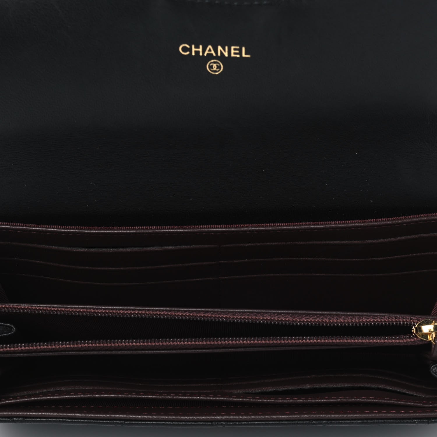 Chanel Lambskin Quilted Large Gusset Flap Wallet Black 4 of 4