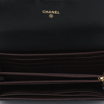 Chanel Lambskin Quilted Large Gusset Flap Wallet Black 4 of 4