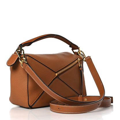 Loewe Grained Calfskin Small Puzzle Bag Tan 3 of 8