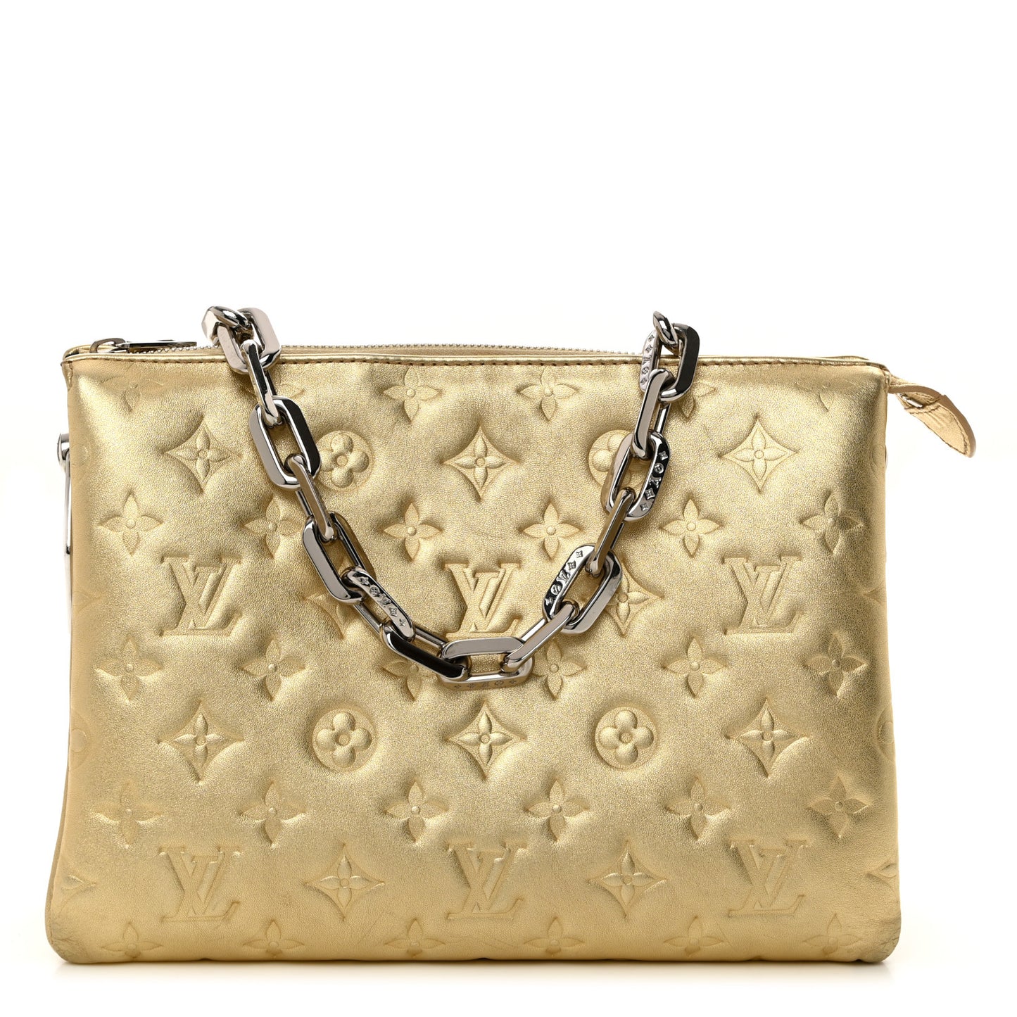 Lambskin Embossed Monogram Coussin PM Gold