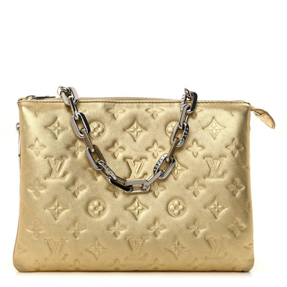 Louis Vuitton Lambskin Embossed Monogram Coussin PM Gold 1 of 11
