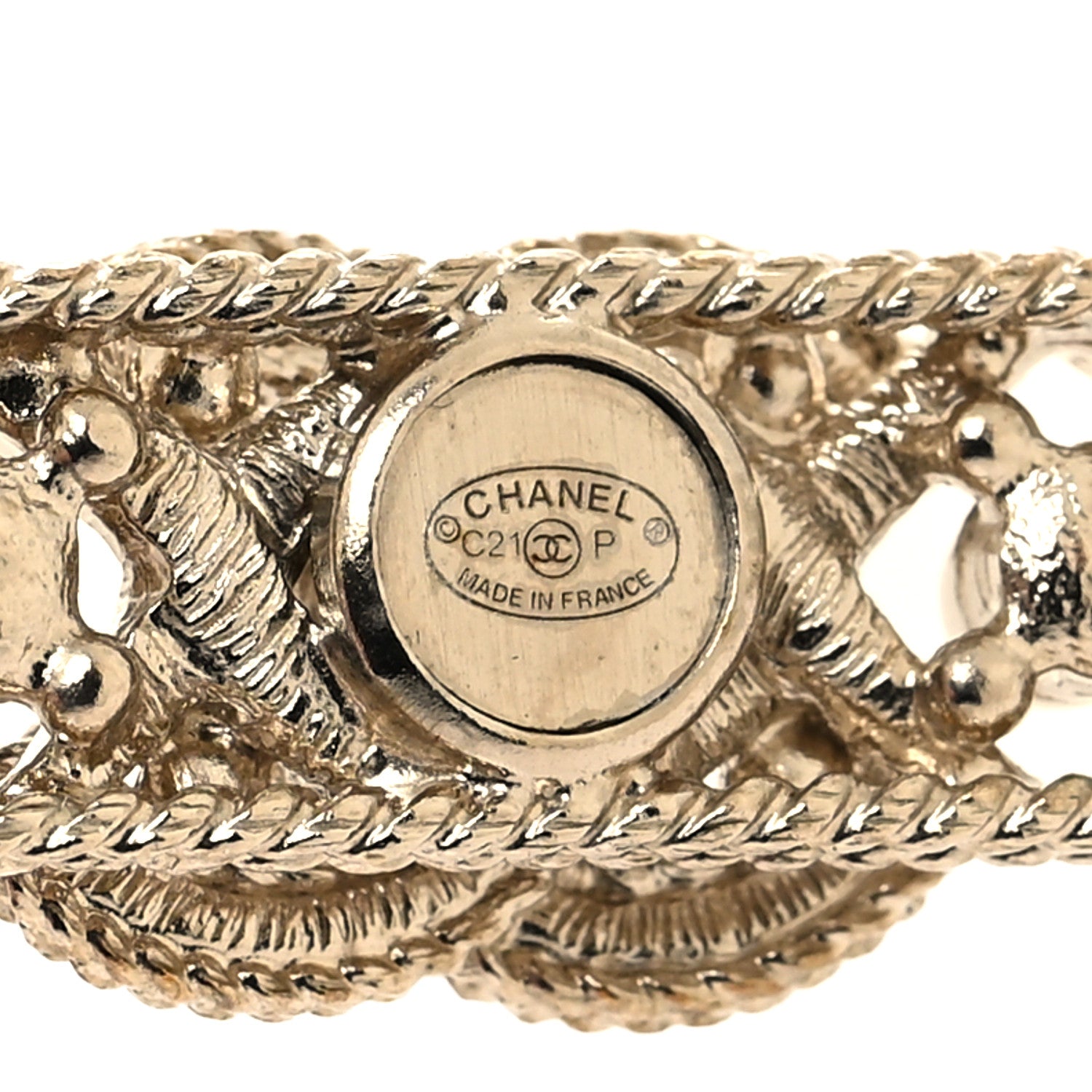 Chanel Pearl Crystal CC Hair Clip Barrette Gold 3 of 3