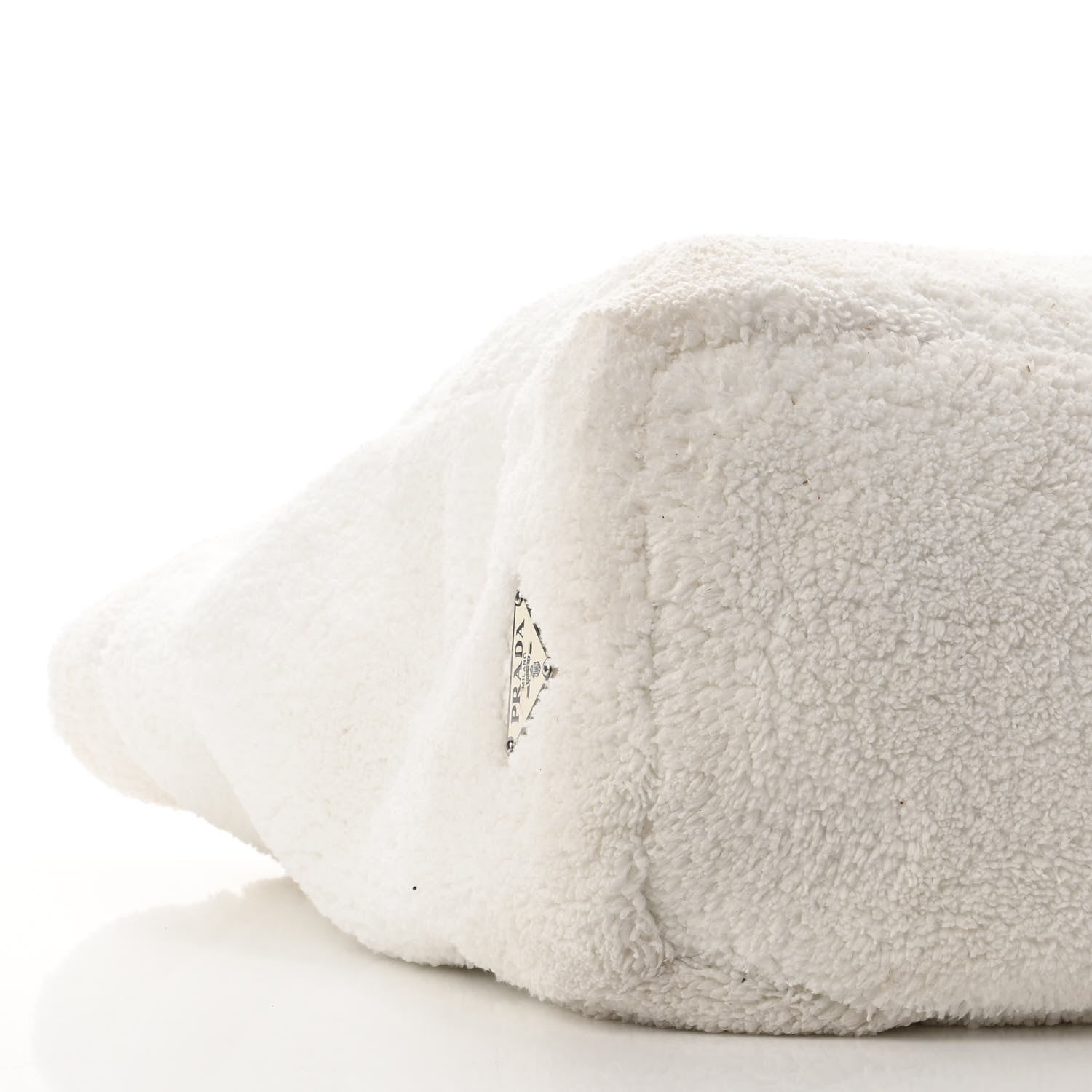 Prada Terry Cloth Tote Bag White Black 8 of 8