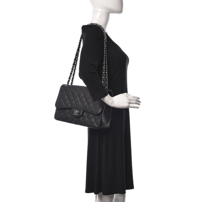 Chanel Caviar Quilted Jumbo Double Flap Black 2 of 13