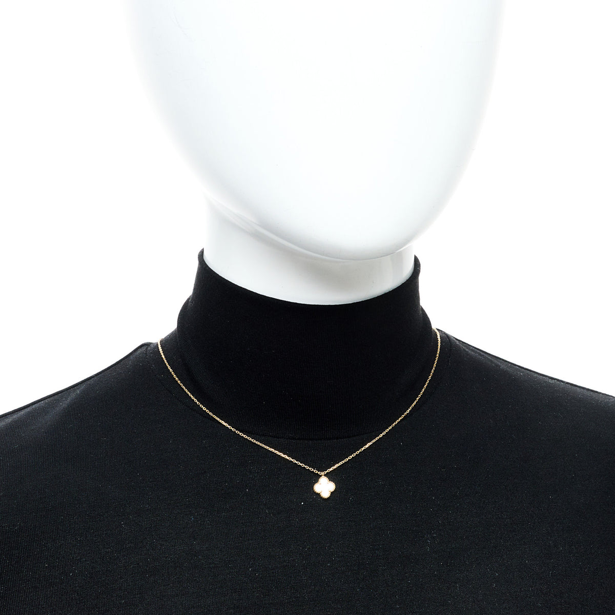 Van Cleef & Arpels 18K Yellow Gold Mother of Pearl Sweet Alhambra Pendant Necklace 2 of 6