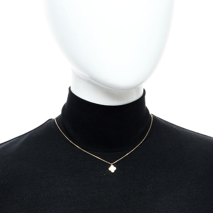 Van Cleef & Arpels 18K Yellow Gold Mother of Pearl Sweet Alhambra Pendant Necklace 2 of 6