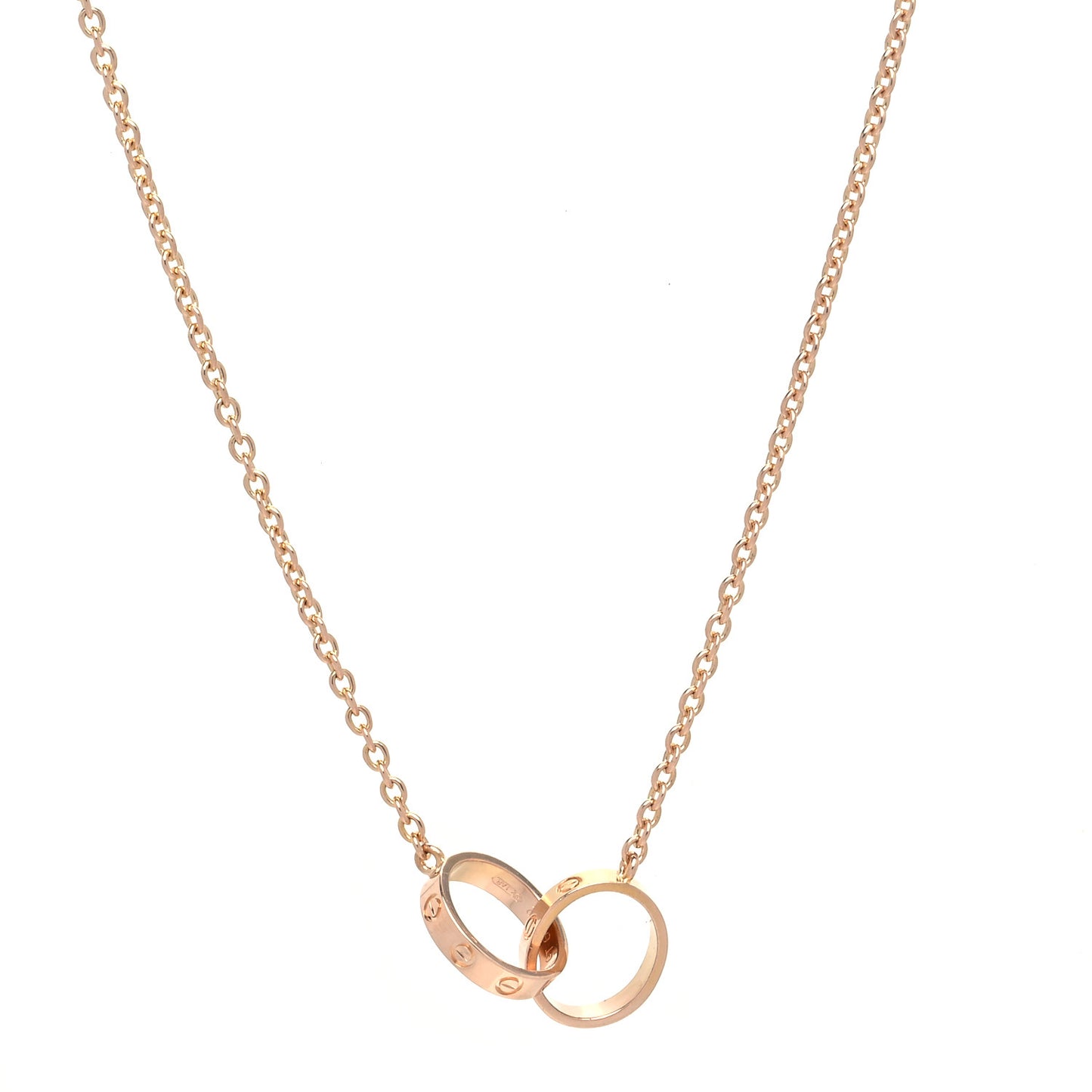 18K Pink Gold Interlocking LOVE Necklace