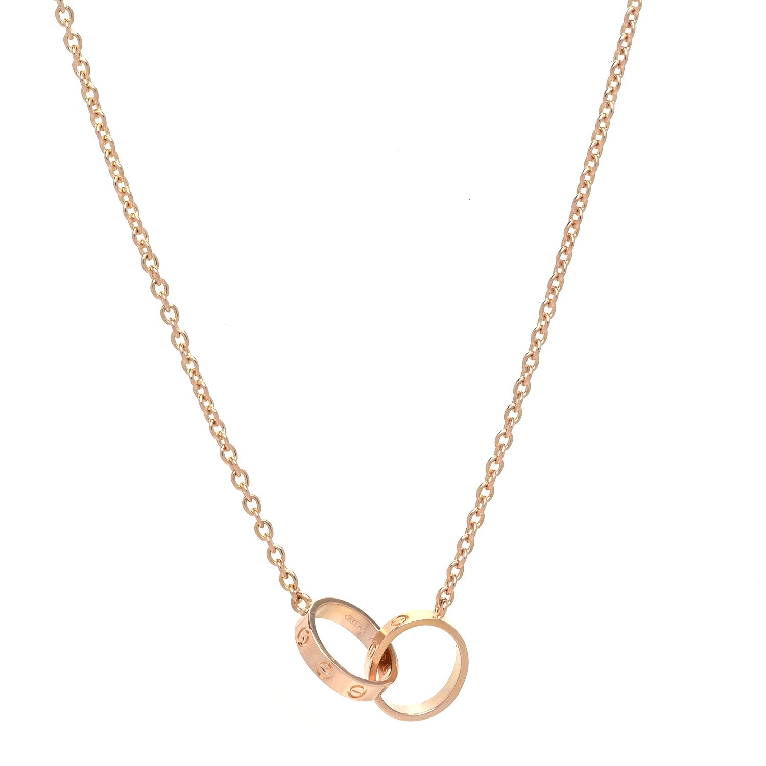Cartier 18K Pink Gold Interlocking LOVE Necklace 1 of 6